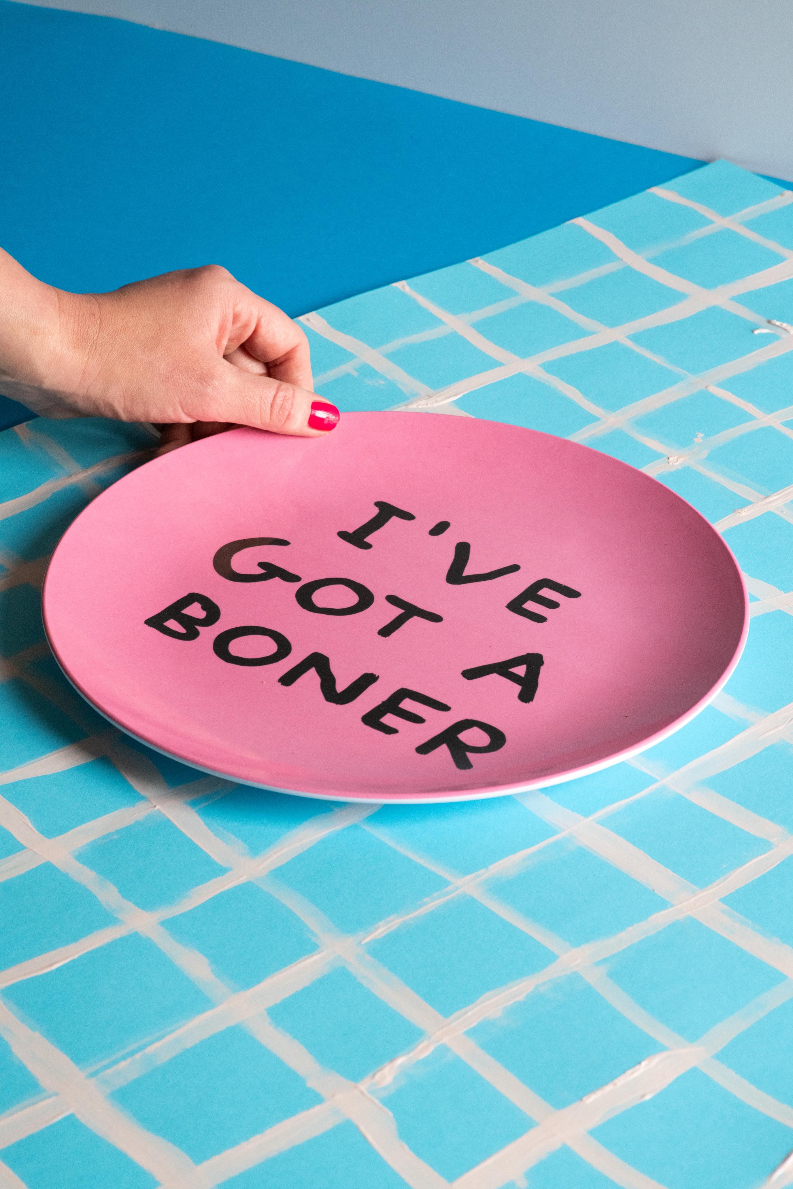 I've Got A Boner Melamine Plate x David Shrigley - Third Drawer Down