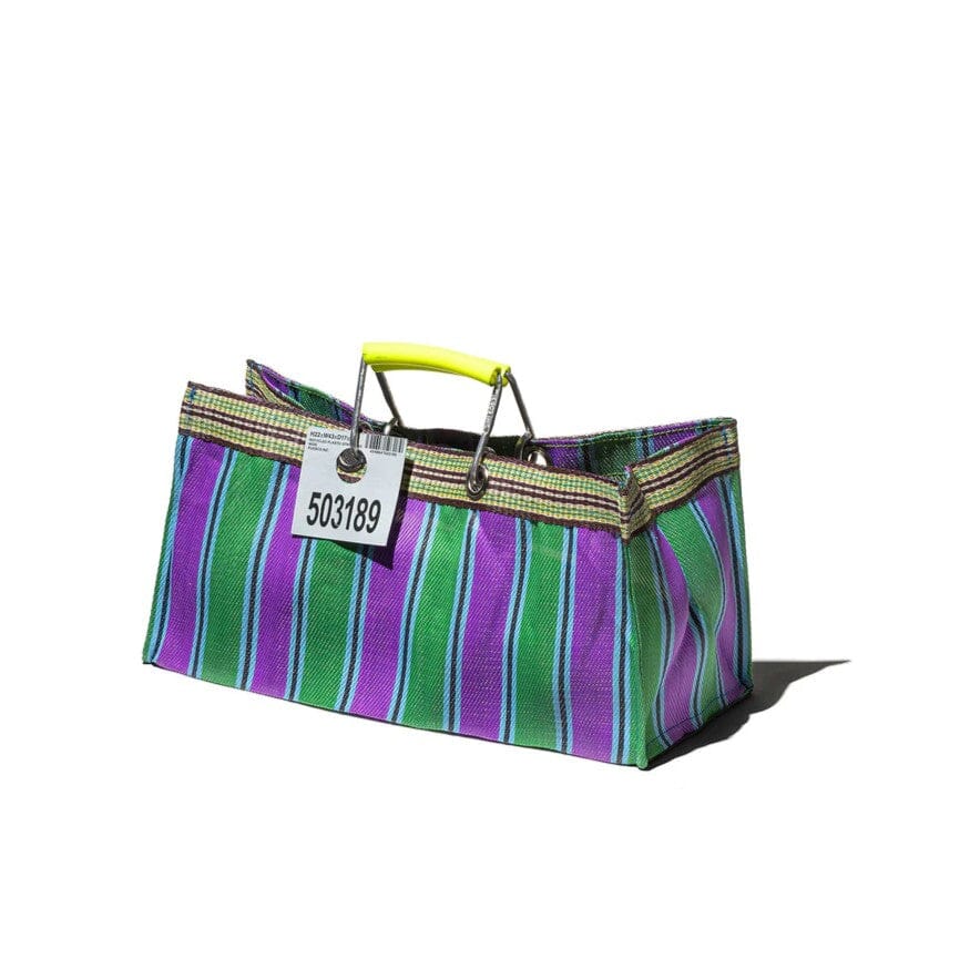 RECYCLED PLASTIC STRIPE BAG WIDE / Green + Purple x Puebco - Third Drawer Down