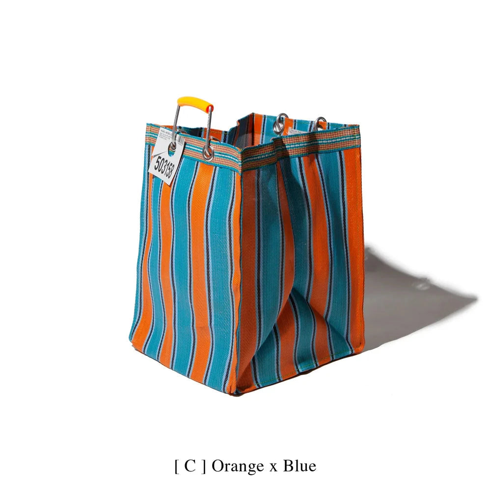 RECYCLED PLASTIC STRIPE BAG / Orange + Blue x Puebco - Third Drawer Down