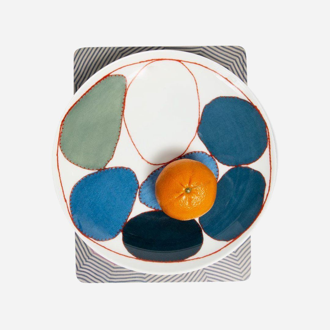 Fine Bone China Plate: Blue Circles x Louise Bourgeois Ceramic Third Drawer Down 