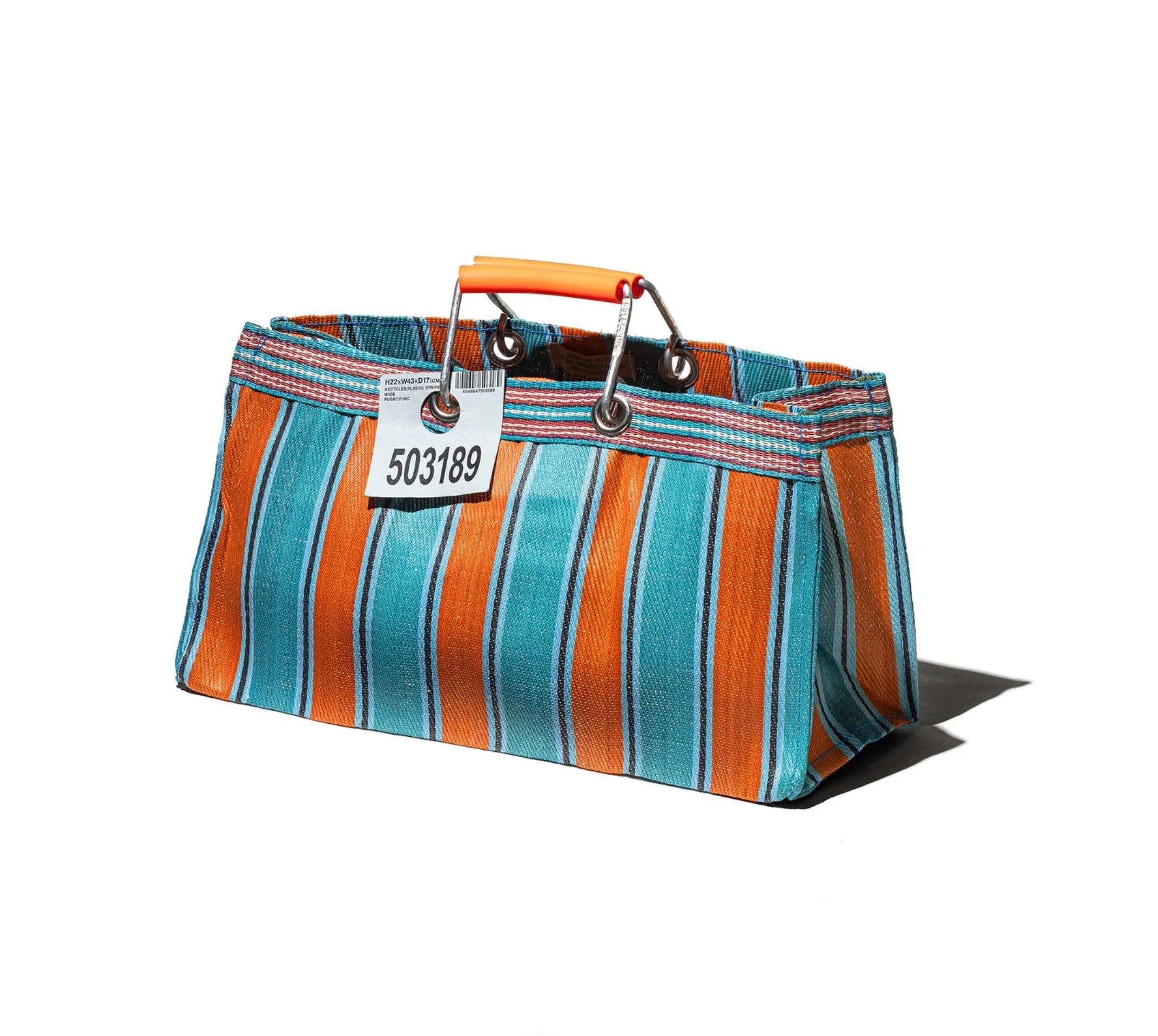 RECYCLED PLASTIC STRIPE BAG WIDE / Orange + Blue x Puebco - Third Drawer Down