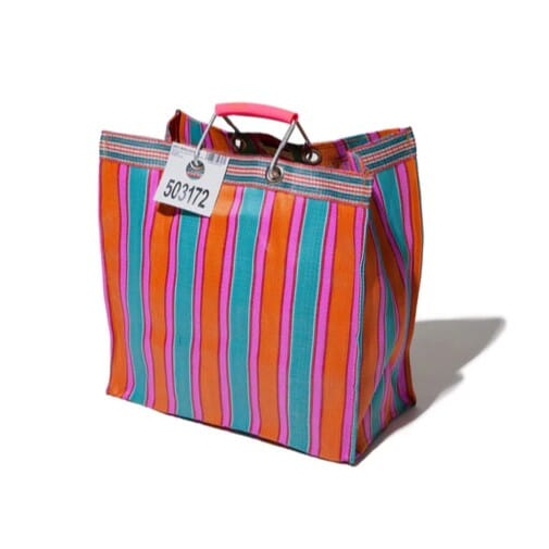 RECYCLED PLASTIC STRIPE BAG / Square x Puebco - Third Drawer Down