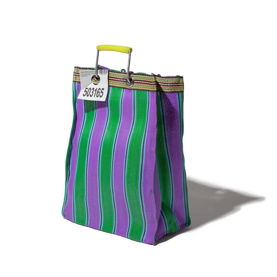 RECYCLED PLASTIC STRIPE BAG / Green + Purple x Puebco - Third Drawer Down