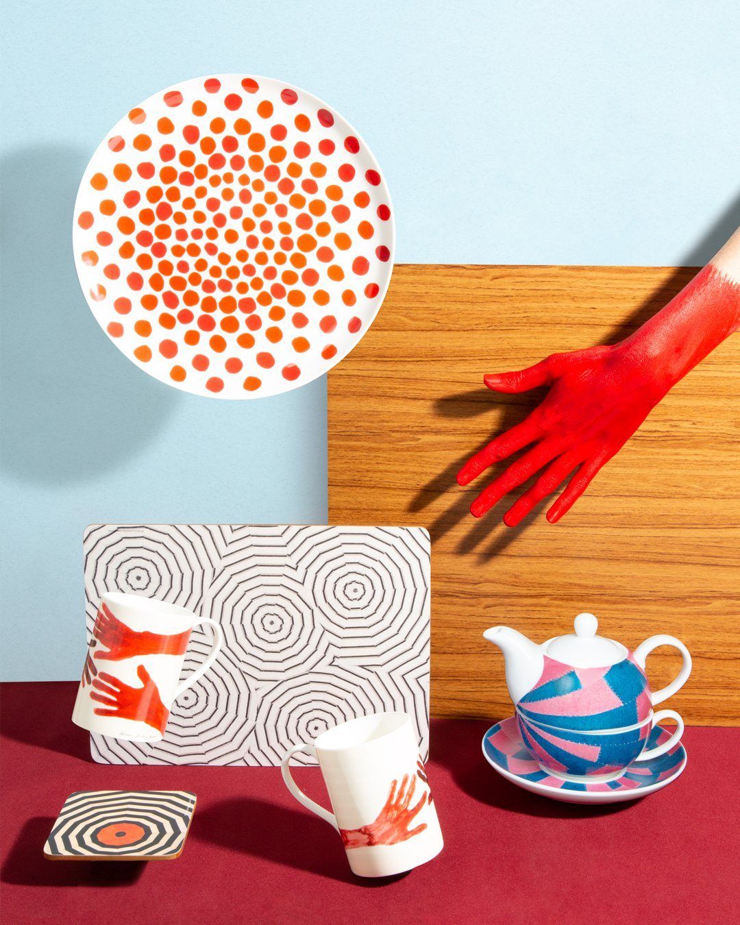 Fine Bone China Plates: Pink and Blue x Louise Bourgeois - Third Drawer Down