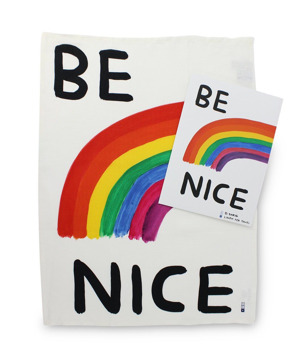 Be Nice Tea Towel x David Shrigley - Third Drawer Down