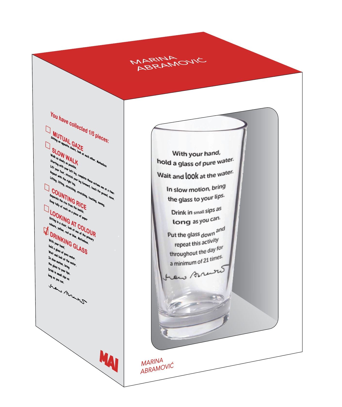 Drinking Water Glass x Marina Abramovic - Third Drawer Down