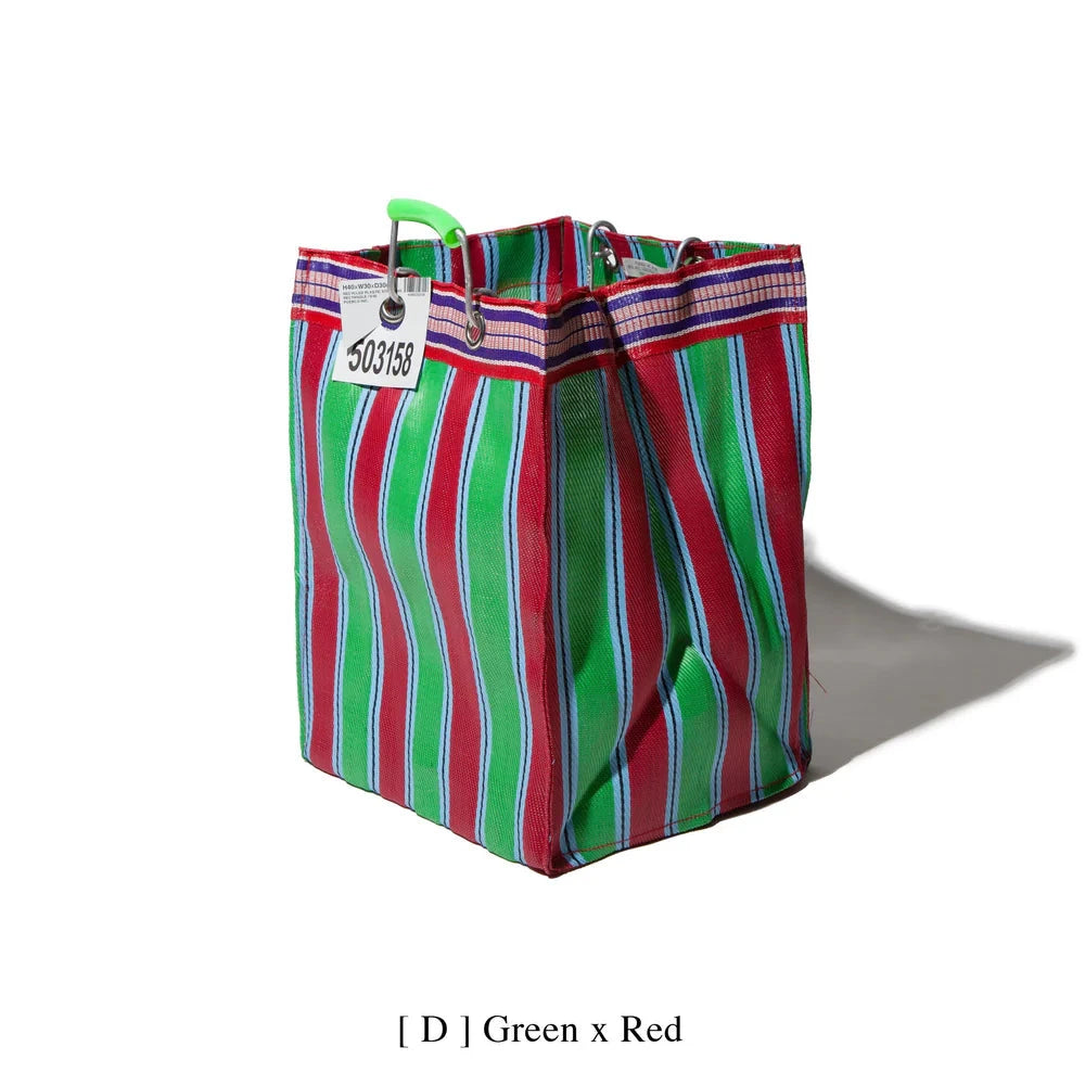 RECYCLED PLASTIC STRIPE BAG / Green + Red x Puebco - Third Drawer Down