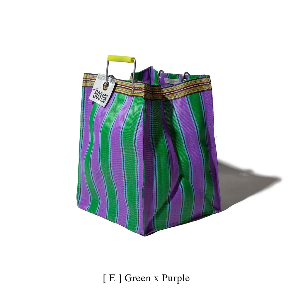 RECYCLED PLASTIC STRIPE BAG / Green + Purple x Puebco - Third Drawer Down