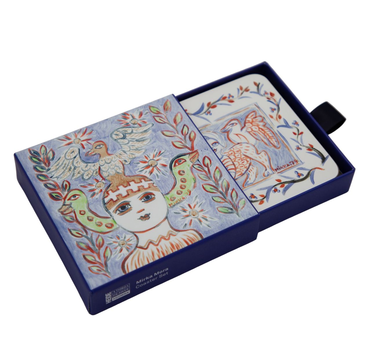 Coaster set of 4 x Mirka Mora - Third Drawer Down