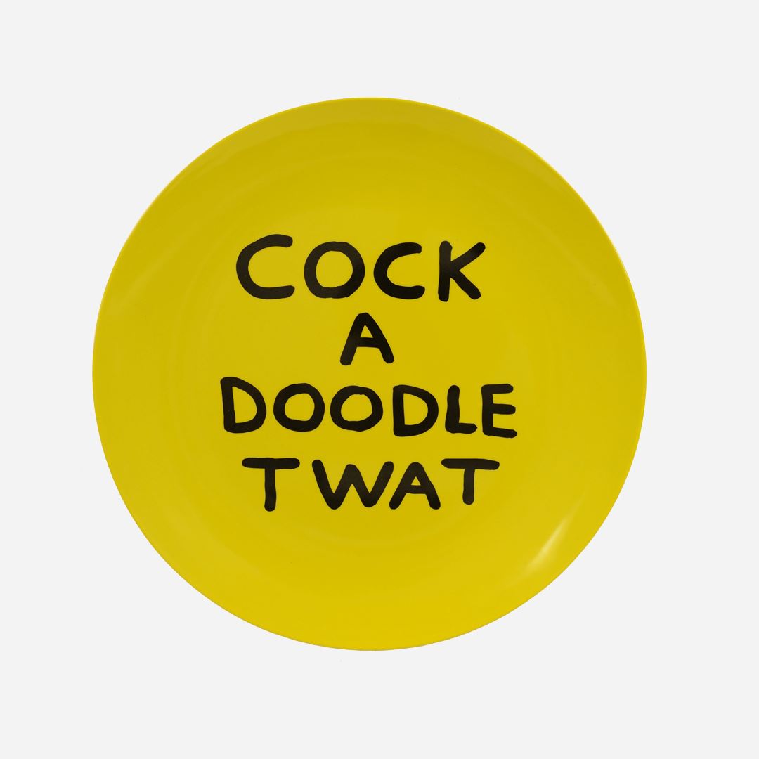 Cock A Doodle Melamine Plate x David Shrigley Plate Third Drawer Down 
