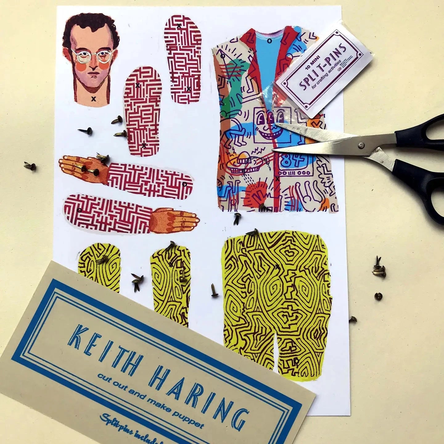 Keith Haring cut and make puppet Paper Wini-Tapp 