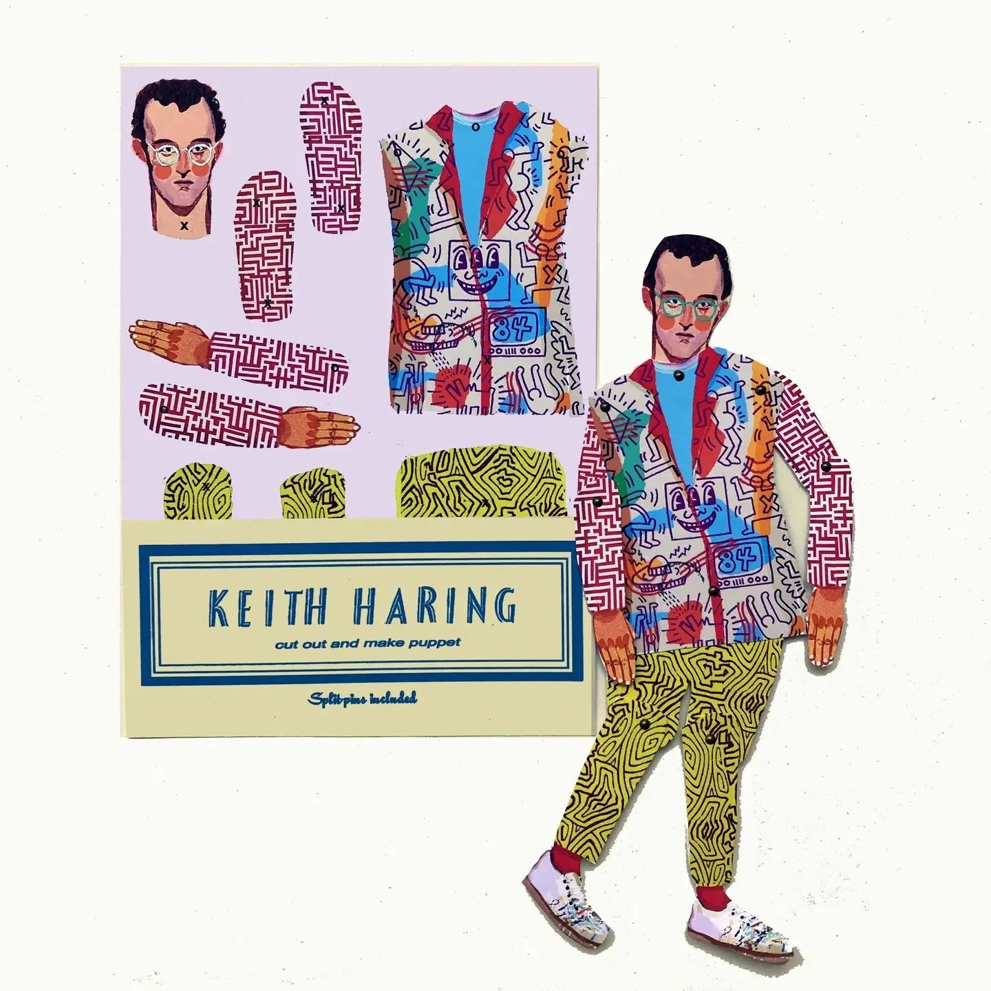 Keith Haring cut and make puppet Paper Wini-Tapp 