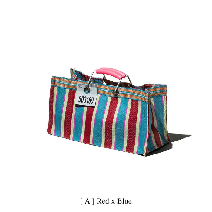 RECYCLED PLASTIC STRIPE BAG WIDE / Red + Blue x Puebco - Third Drawer Down