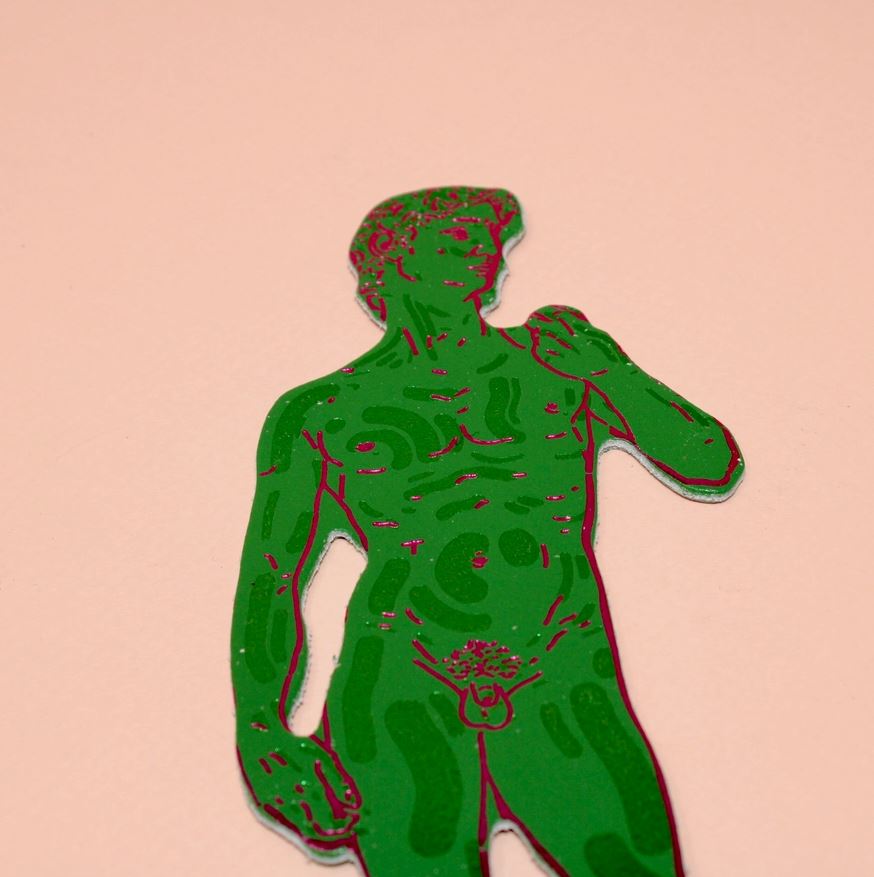 Bright Green David Statue Bookmark x Ark - Third Drawer Down