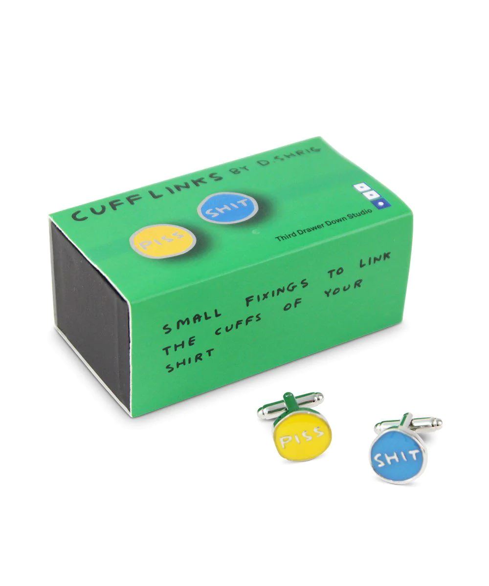 P*ss & Sh*t Cufflinks x David Shrigley - Third Drawer Down
