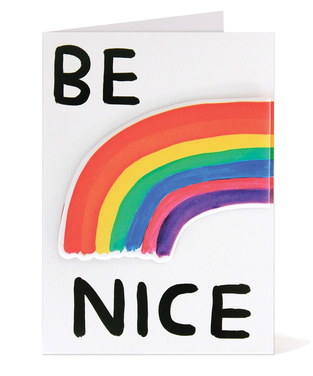 Be Nice Puffy Sticker Card x David Shrigley - Third Drawer Down