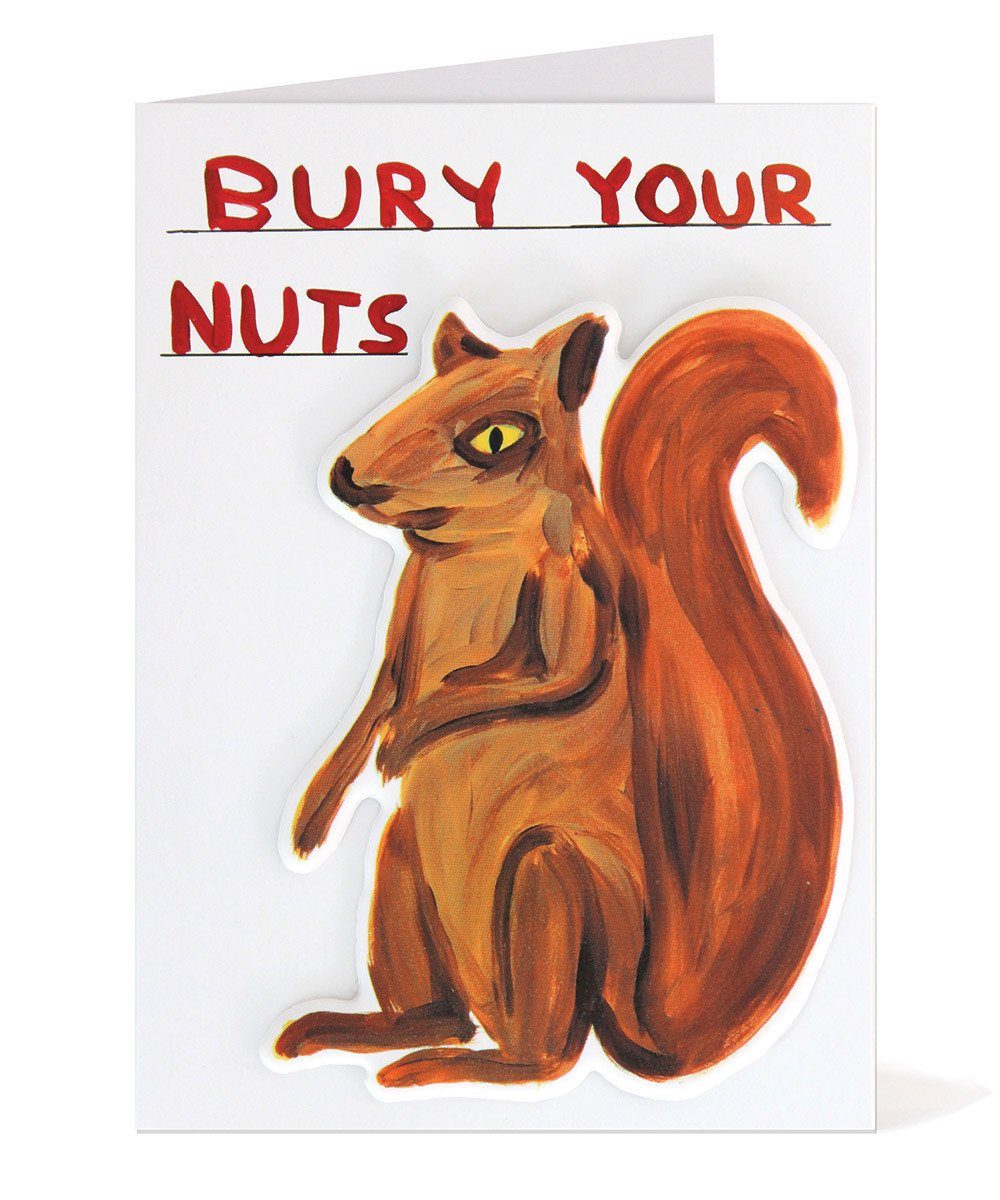 Bury Your Nuts Puffy Sticker Card x David Shrigley - Third Drawer Down