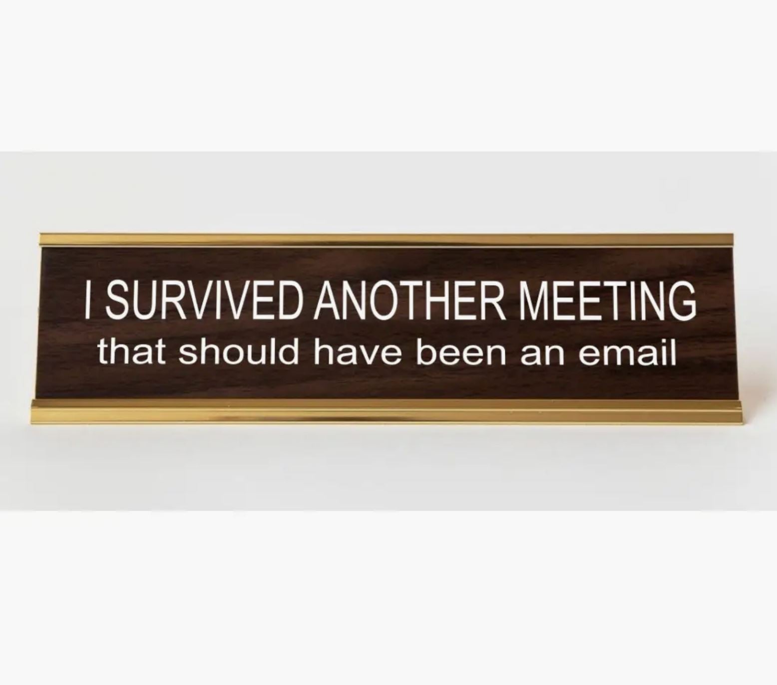 I Survived Another Meeting Nameplate - Third Drawer Down