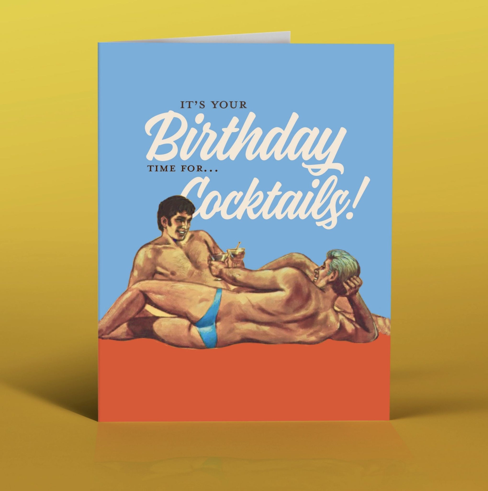 Offensive Delightful Cocktails Gay Greeting Card - Third Drawer Down