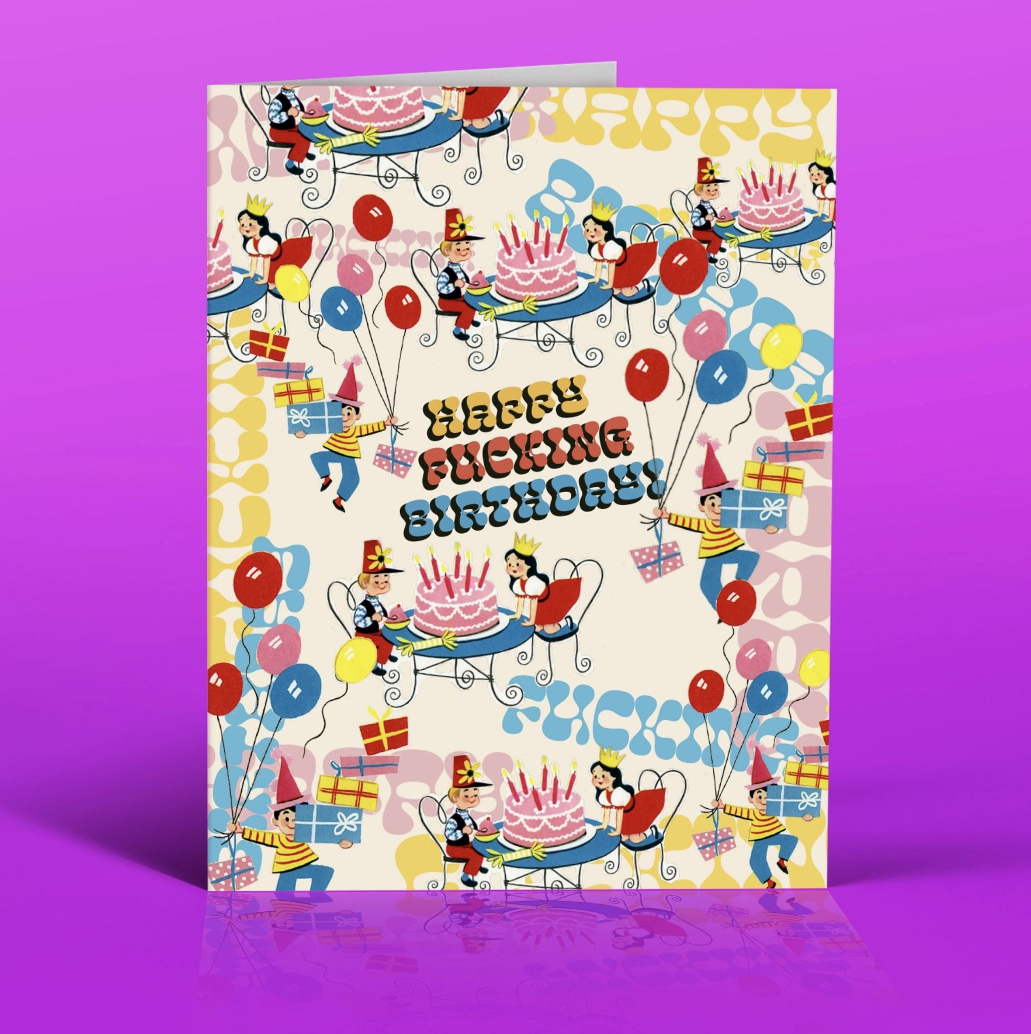 Offensive Delightful Kids Party Greeting Card - Third Drawer Down