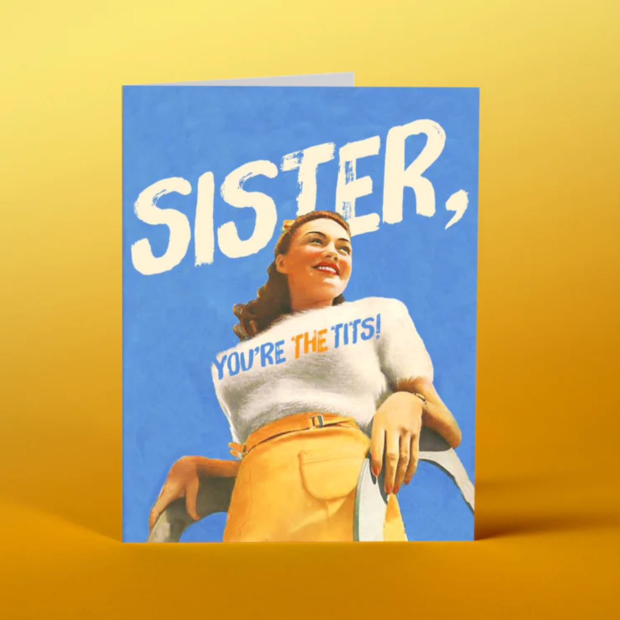 Offensive Delightful - Sister You're the Tits Greeting Card - Third Drawer Down
