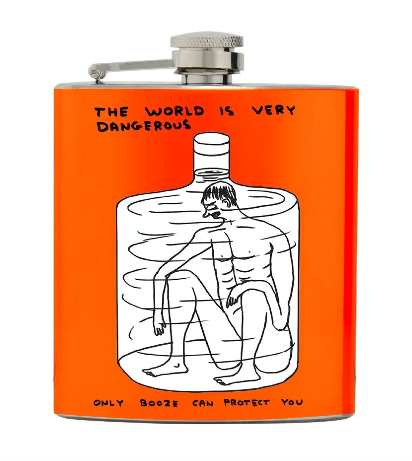 The World Is Very Dangerous Hip Flask x David Shrigley - Third Drawer Down